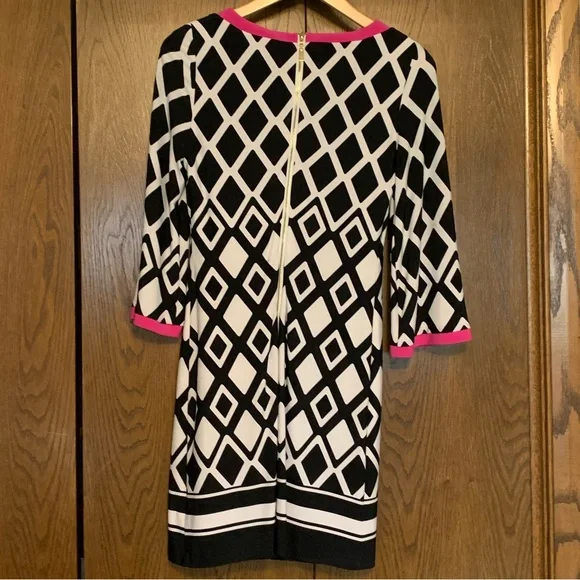 {Joseph Ribkoff} EUC! Geometric Shift Dress with Exposed Zipper - Picture 5 of 7
